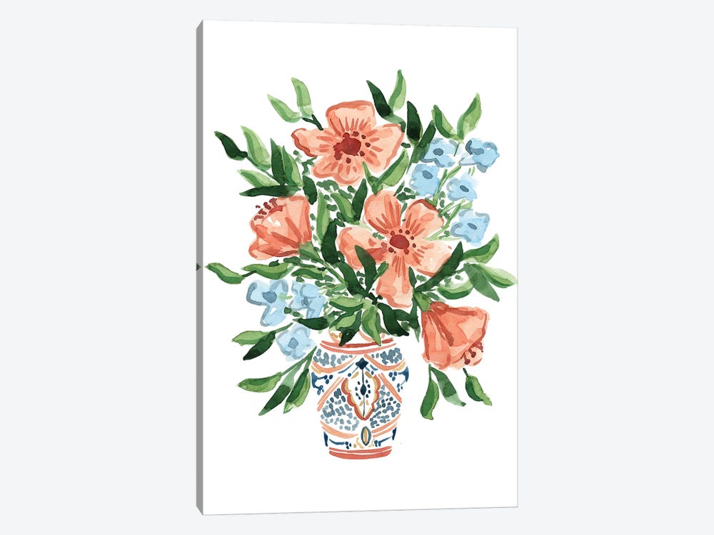 Peachy Florals by Sabina Fenn 1-piece Canvas Print