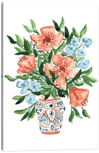Peachy Florals Canvas Art Print - Sabina Fenn