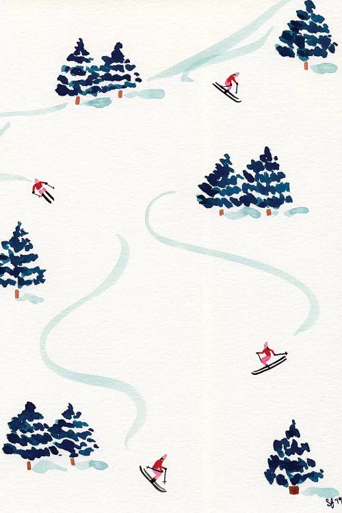 Little Skiers by Sabina Fenn wall art