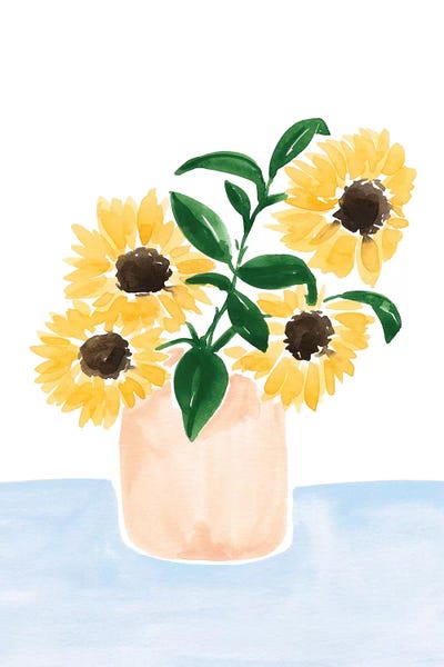 Sunflowers In A Vase by Sabina Fenn canvas print