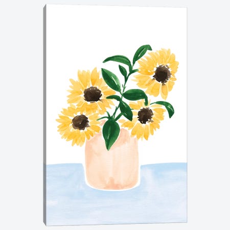 Sunflowers In A Vase Canvas Print #SAF207} by Sabina Fenn Canvas Art Print