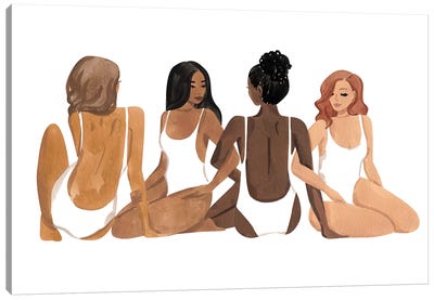 Together Canvas Art Print - Women's Swimsuit & Bikini Art