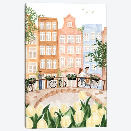 Amsterdam In The Spring Canvas Print #SAF216} by Sabina Fenn Canvas Art