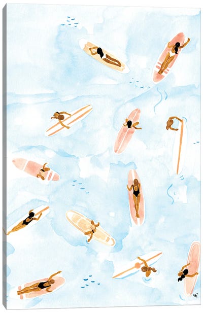 Surfers Canvas Art Print - Women's Swimsuit & Bikini Art