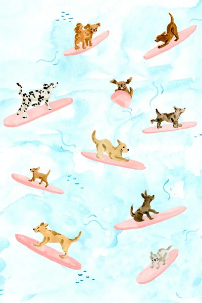 Fine Art Print: Dogs Surfing by Sabina Fenn