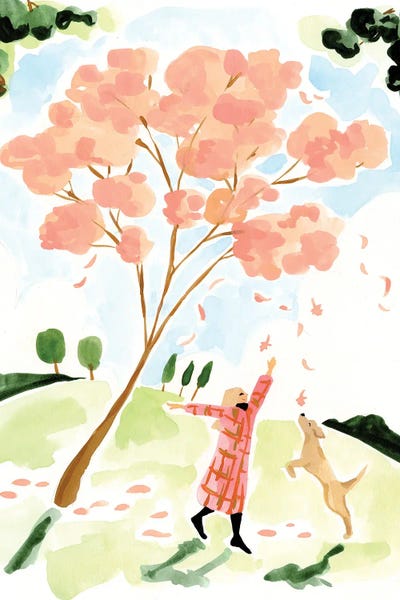 Golden Retrievers: Falling Leaves by Sabina Fenn