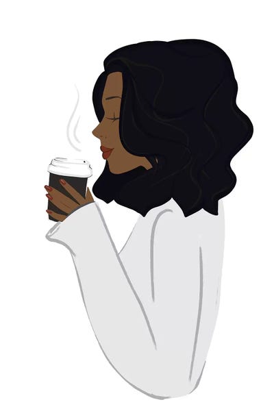 Sabina Fenn: Coffee Break, Dark-Skinned, Black Hair by Sabina Fenn