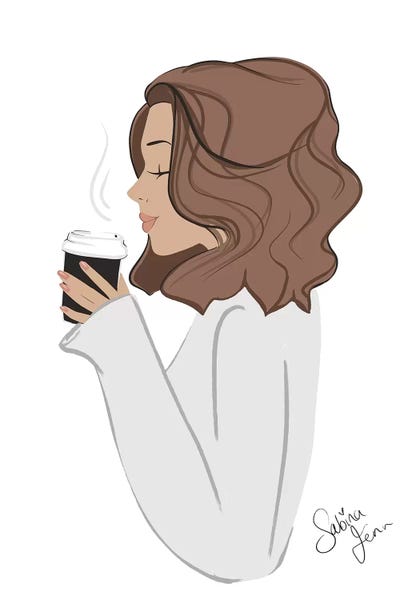 Sabina Fenn: Coffee Break, Light-Skinned, Brunette Hair by Sabina Fenn