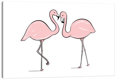 Flamingo Lovers Canvas Art Print - Sabina Fenn