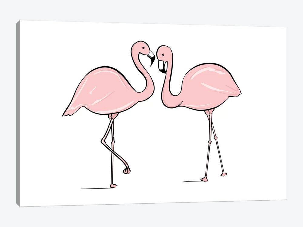 Flamingo Lovers by Sabina Fenn 1-piece Canvas Artwork