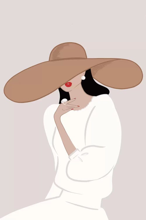 Floppy Hat, Light-Skinned, Black Hair