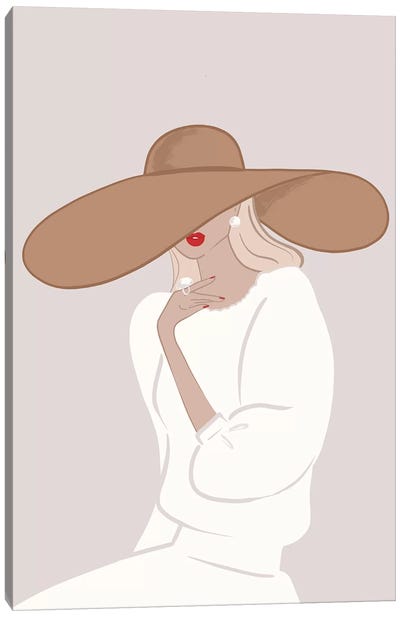 Floppy Hat, Light-Skinned, Blonde Hair Canvas Art Print - Sabina Fenn