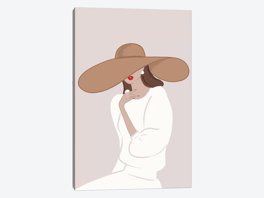 Floppy Hat Light-Skinned Brunette by Sabina Fenn 1-piece Canvas Artwork