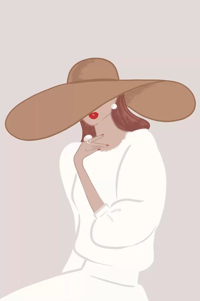 Floppy Hat, Light-Skinned, Red Hair by Sabina Fenn canvas print