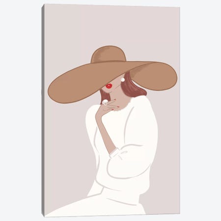 Floppy Hat, Light-Skinned, Red Hair Canvas Print #SAF44} by Sabina Fenn Art Print