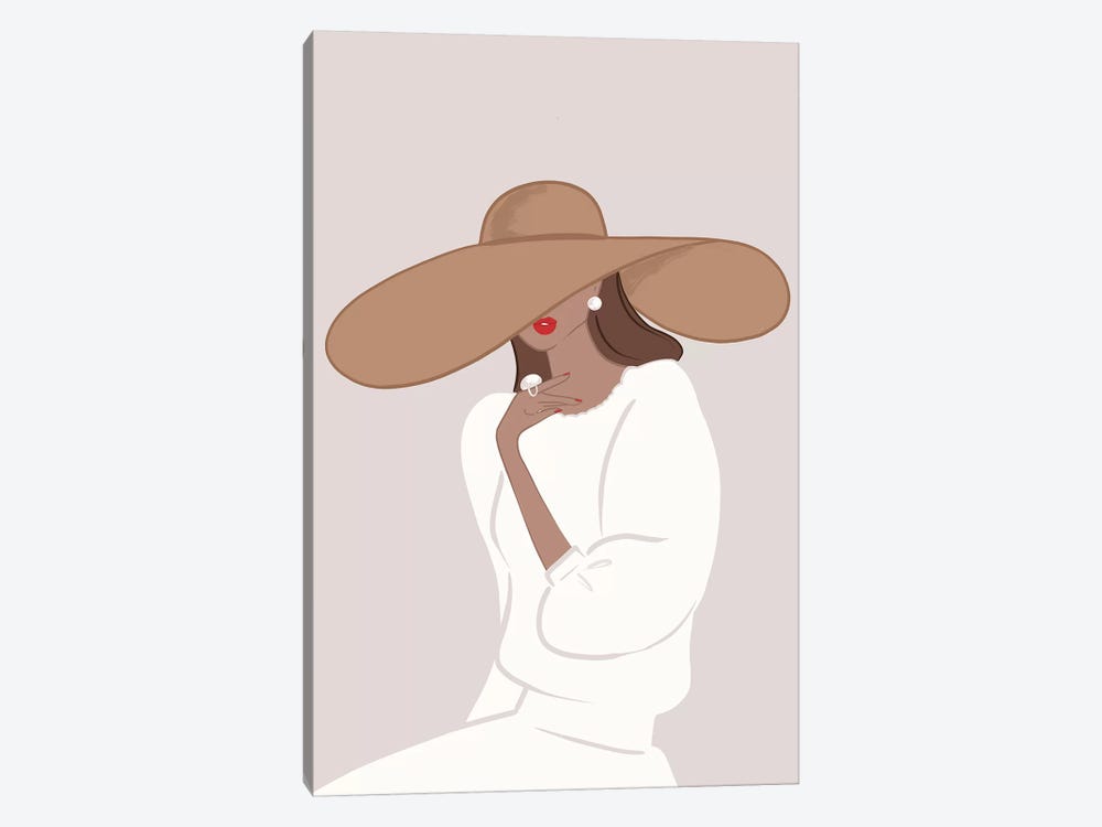 Floppy Hat, Tanned, Brunette Hair by Sabina Fenn 1-piece Art Print