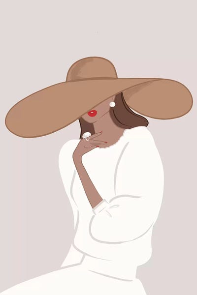 Floppy Hat, Tanned, Brunette Hair