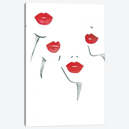 Guy Bourdin inspired Lippies Canvas Print #SAF48} by Sabina Fenn Canvas Wall Art
