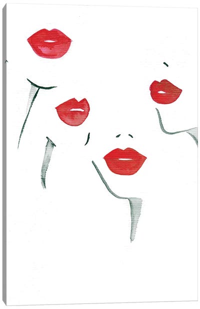 Guy Bourdin inspired Lippies Canvas Art Print - Sabina Fenn