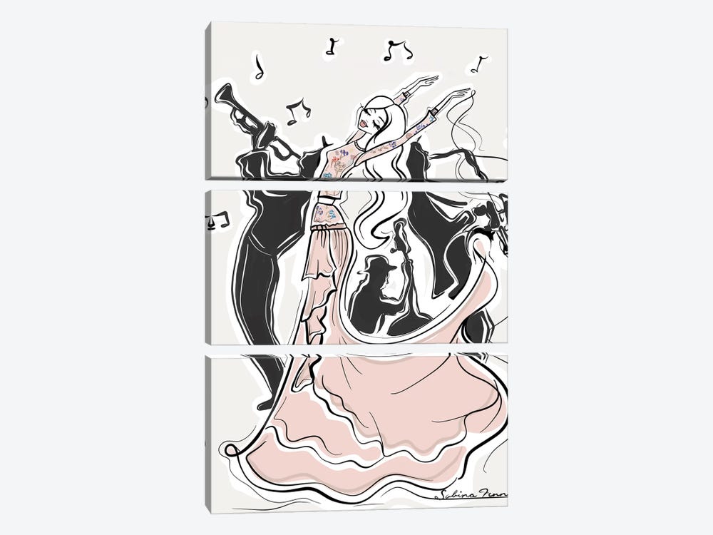 Jazz Groove by Sabina Fenn 3-piece Canvas Art Print