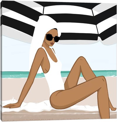 Miami Beach, Light-Skinned Canvas Art Print - Women's Swimsuit & Bikini Art