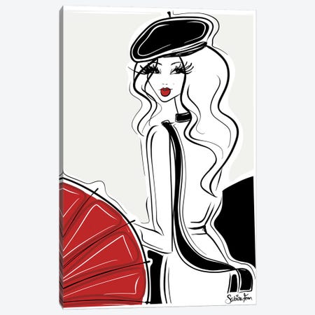 Parapluie Rouge Canvas Print #SAF64} by Sabina Fenn Art Print