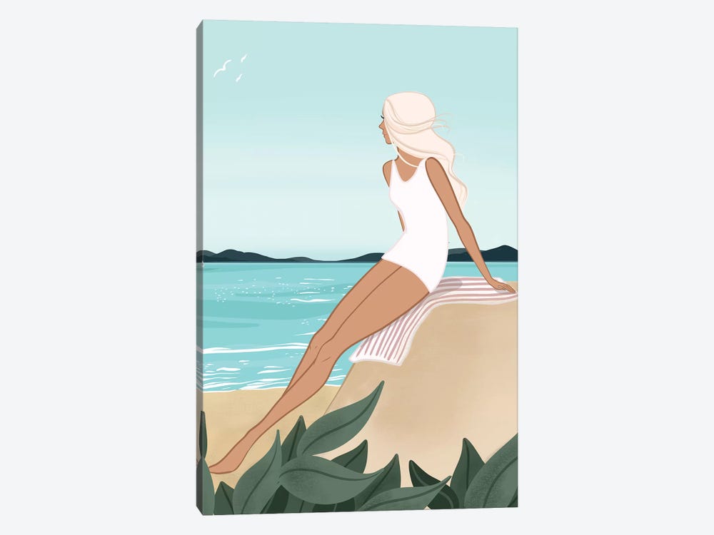 Seaside Daydream, Light-Skinned, Blonde Hair by Sabina Fenn 1-piece Canvas Art