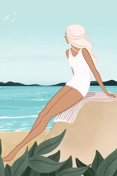Women's Swimsuits: Seaside Daydream, Light-Skinned, Blonde Hair by Sabina Fenn