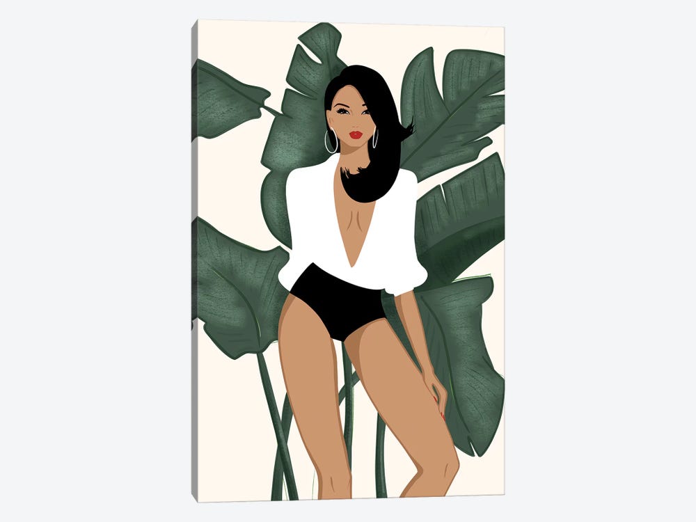 Summer Chic, Light-Skinned, Black Hair by Sabina Fenn 1-piece Canvas Print