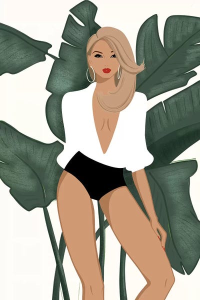 Summer Chic, Light-Skinned, Blonde Hair by Sabina Fenn framed wall art