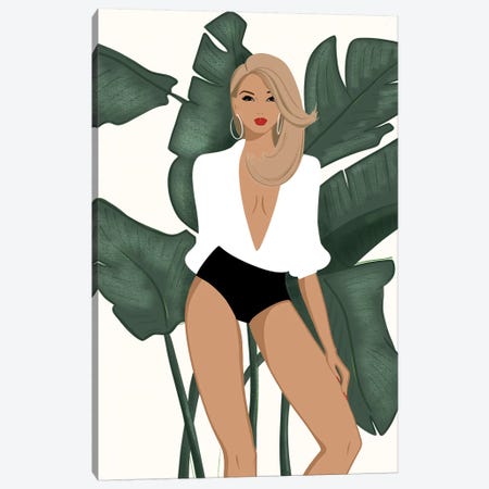 Summer Chic, Light-Skinned, Blonde Hair Canvas Print #SAF90} by Sabina Fenn Canvas Print