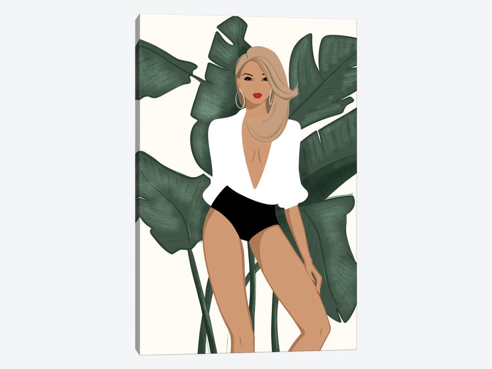 Summer Chic, Light-Skinned, Blonde Hair by Sabina Fenn 1-piece Canvas Art Print