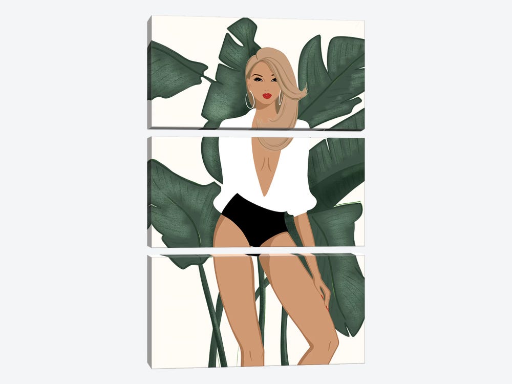 Summer Chic, Light-Skinned, Blonde Hair by Sabina Fenn 3-piece Canvas Print