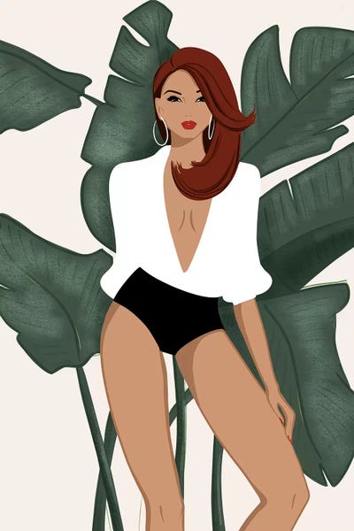 Summer Chic, Light-Skinned, Red Hair by Sabina Fenn framed wall art