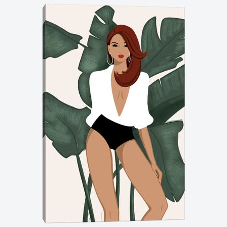 Summer Chic, Light-Skinned, Red Hair Canvas Print #SAF92} by Sabina Fenn Canvas Print