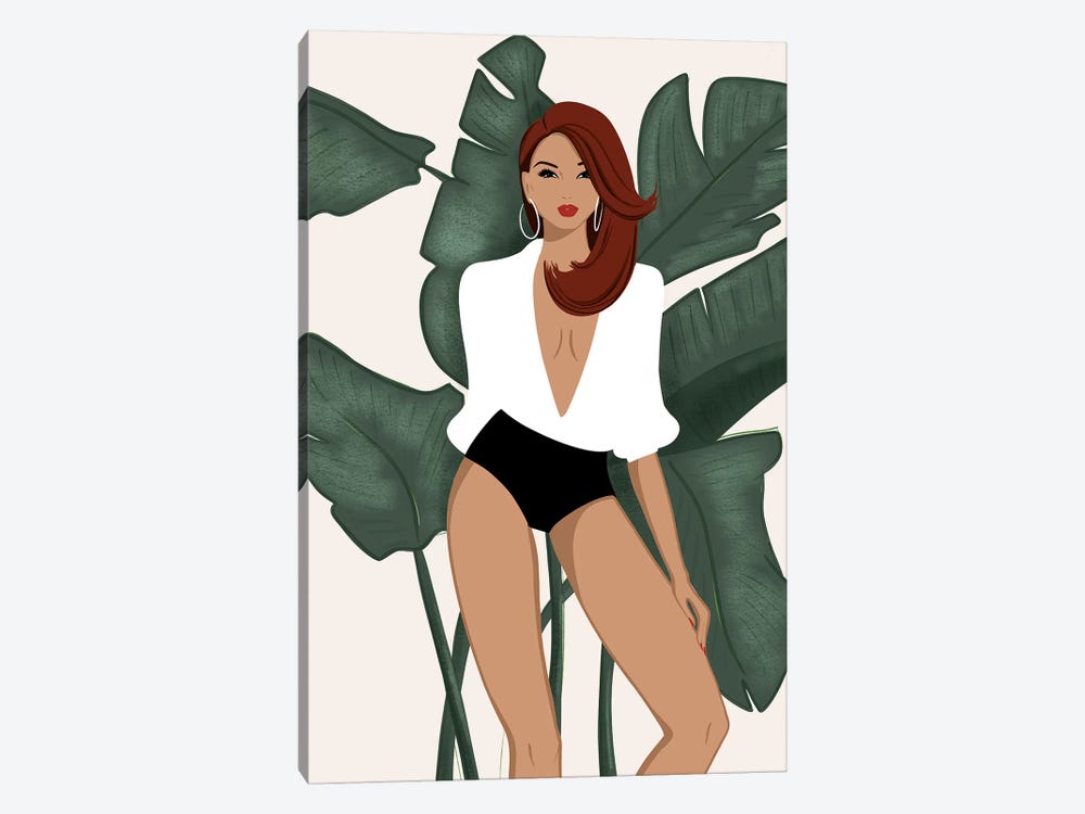 Summer Chic, Light-Skinned, Red Hair by Sabina Fenn 1-piece Canvas Print