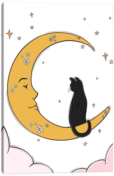 The Moon And His Friend Canvas Art Print - Mysticism