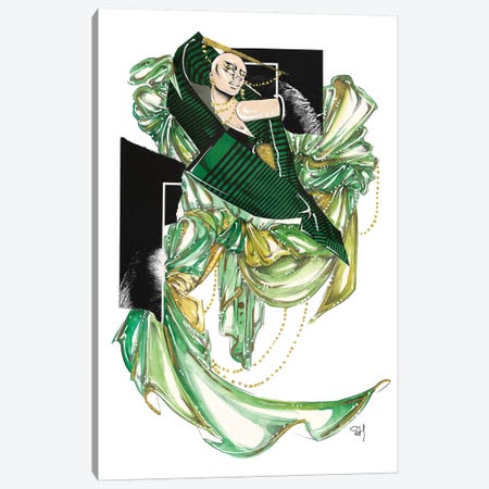 Green Glam Canvas Print #SAH18} by Samuel Harrison Art Print