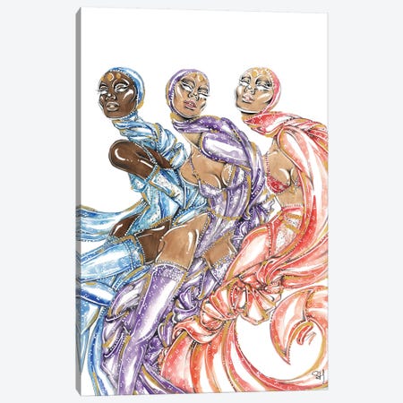 Ladies In Lace Canvas Print #SAH53} by Samuel Harrison Art Print
