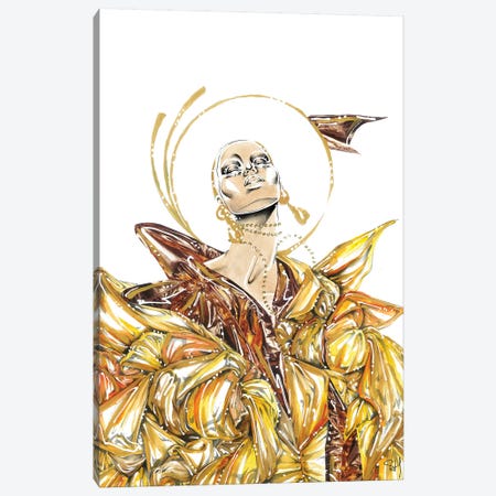 Golden Swirl Canvas Print #SAH55} by Samuel Harrison Canvas Artwork