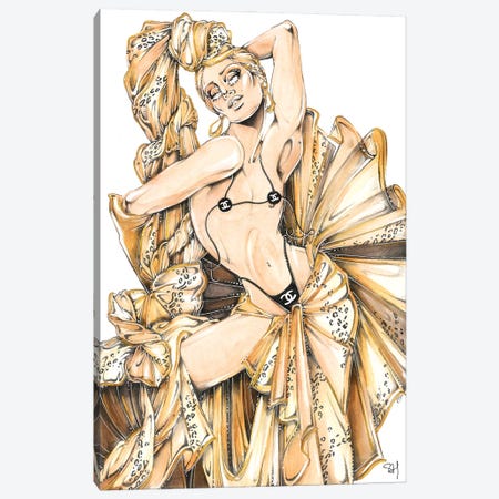 Cheetah Bikini Canvas Print #SAH64} by Samuel Harrison Art Print