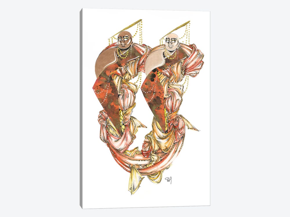 Darling Duo In Orange by Samuel Harrison 1-piece Canvas Print