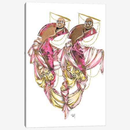 Darling Duo In Pink Canvas Print #SAH8} by Samuel Harrison Canvas Art Print