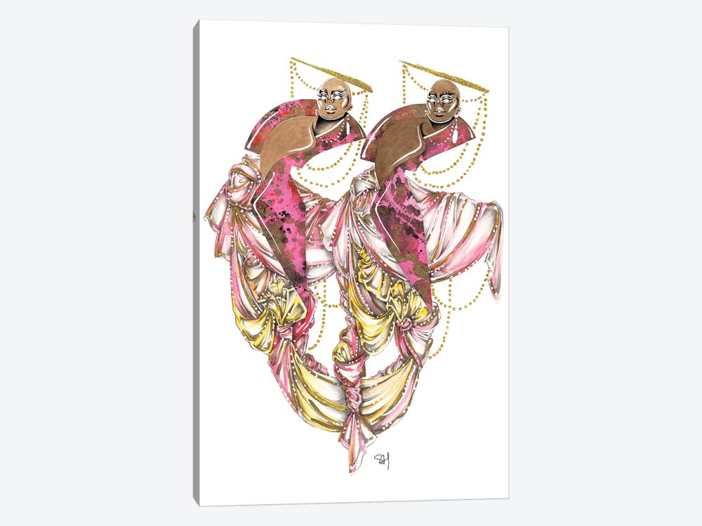 Darling Duo In Pink by Samuel Harrison 1-piece Canvas Wall Art
