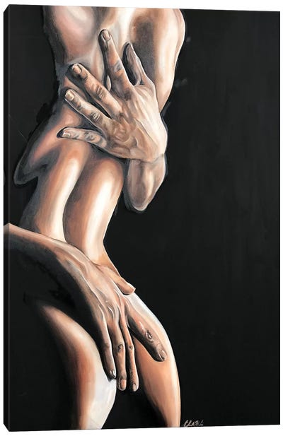 Touched Canvas Art Print - Nude Art