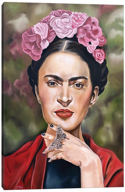 I Was Born A Painter Canvas Art Print - Similar to Frida Kahlo