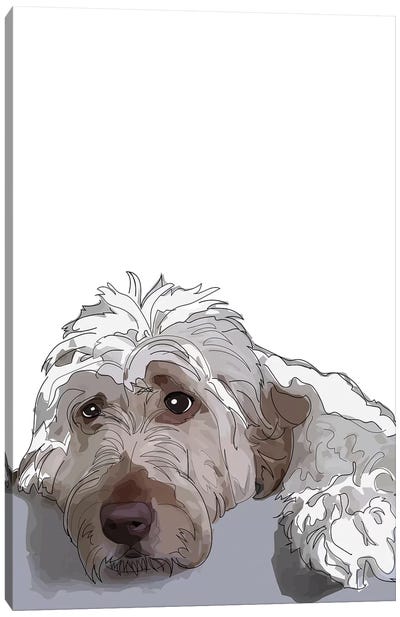 Shaggy Dog Canvas Art Print - Sketch and Paws
