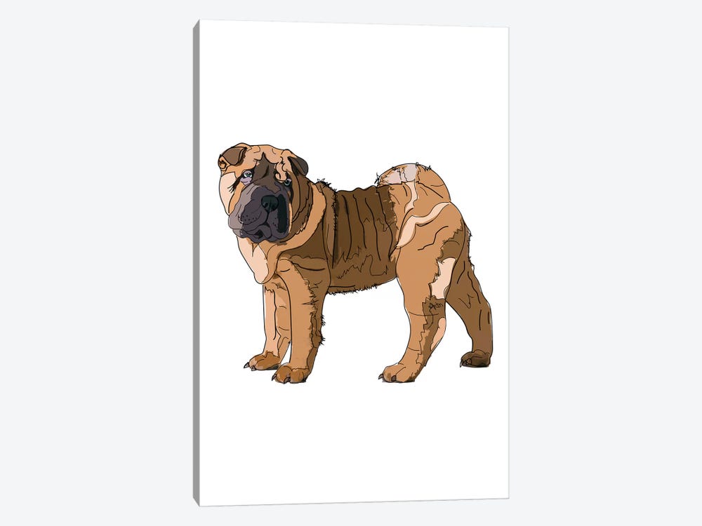 Shar Pei by Sketch and Paws 1-piece Canvas Print