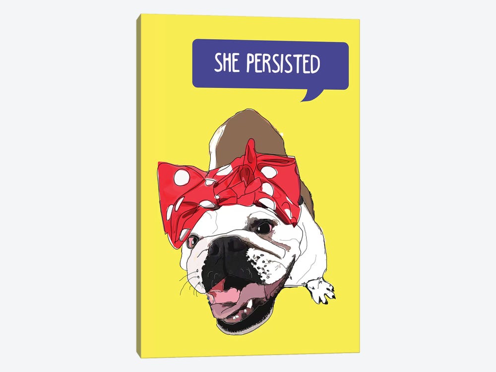 She Persisted by Sketch and Paws 1-piece Canvas Wall Art