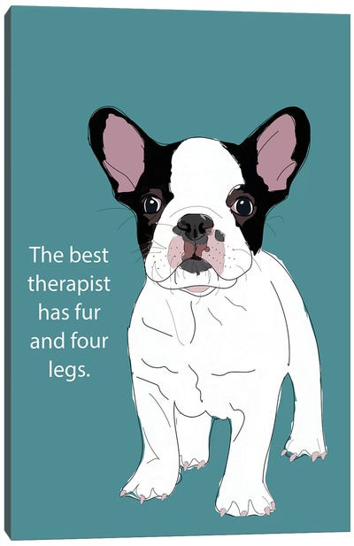 Therapist Canvas Art Print - French Bulldog Art